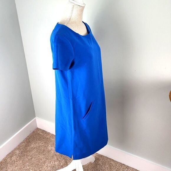 MAGGY LONDON WOMEN'S DRESS ROYAL BLUE BACK ZIPPER FRONT POCKETS SIZE 6 - Picture 3 of 6